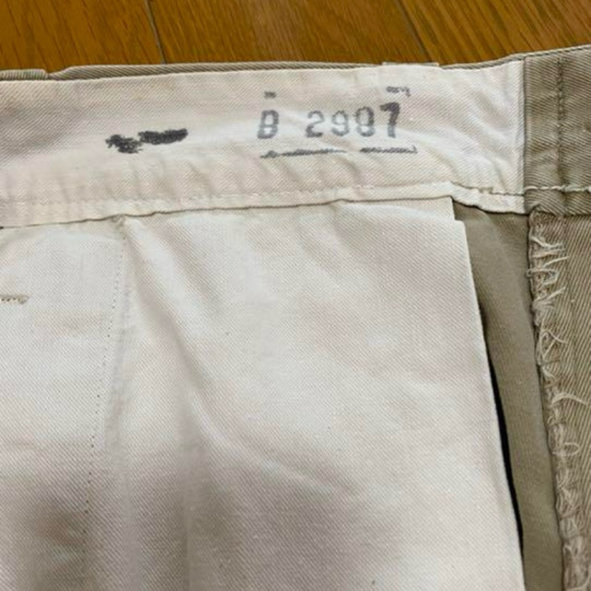  редкий б/у одежда Vintage брюки из твила 50 годы моча элемент кнопка Army 