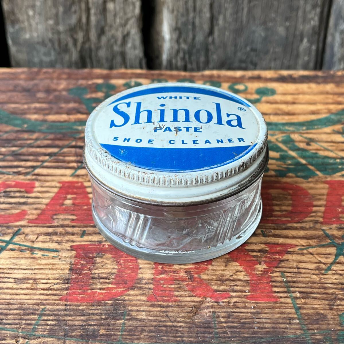 【USA vintage】Shinola shoe cleaner bottle 40s 靴磨きクリーム　瓶　小瓶　アメリカ　ビンテージ