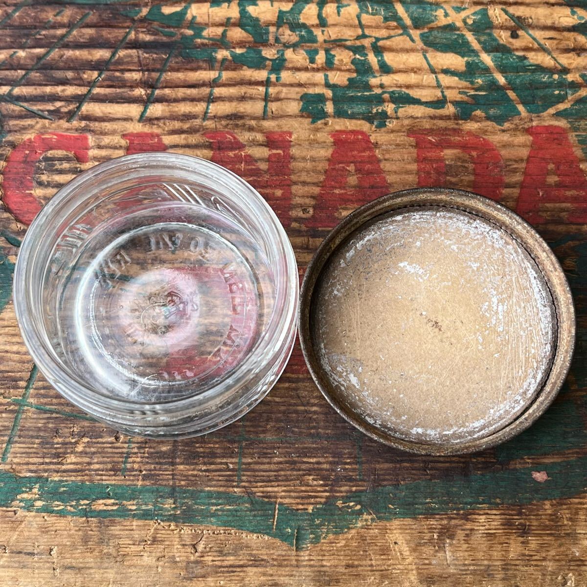 【USA vintage】Shinola shoe cleaner bottle 40s 靴磨きクリーム　瓶　小瓶　アメリカ　ビンテージ