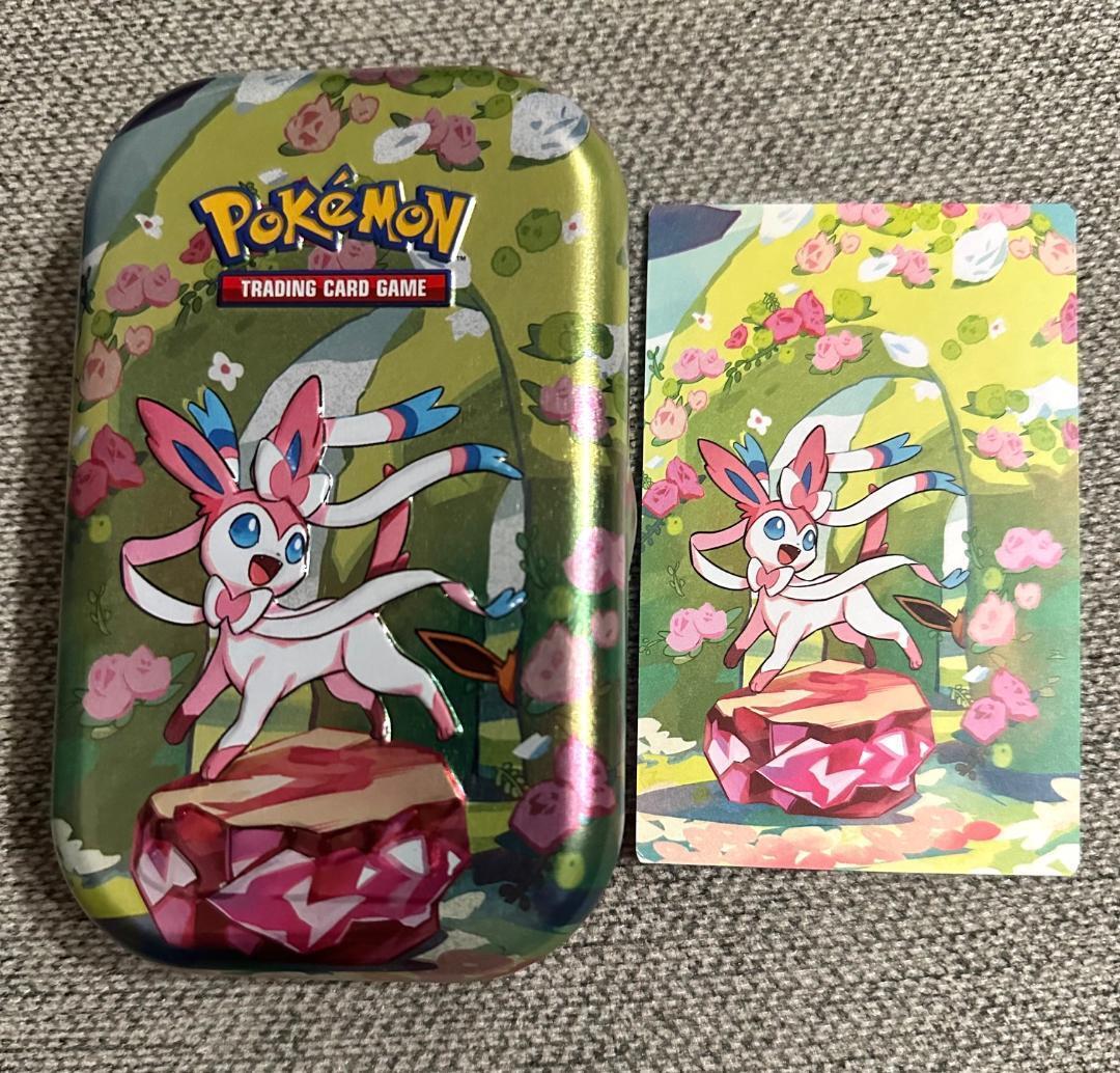 海外限定 ポケモン ニンフィア イーブイ ミニ 缶 + アート 海外限定 ポケモン ニンフィア イーブイ ミニ 缶 + アート