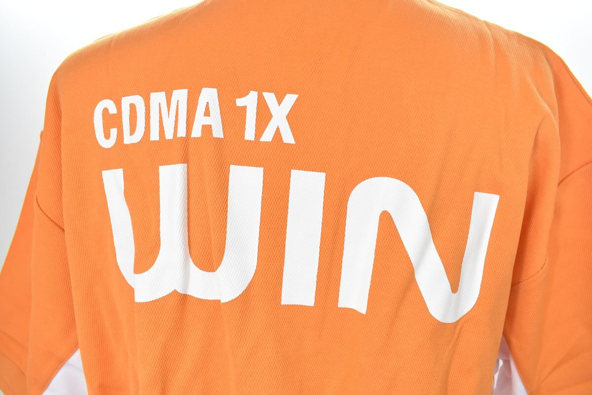未使用 au by KDDI CDMA 1X WIN 販促用 ポロシャツ 3Lサイズ オレンジ[攜帯電話][非売品][スタッフ用][ケータイ][ガラケー][當(dāng)時(shí)物]2