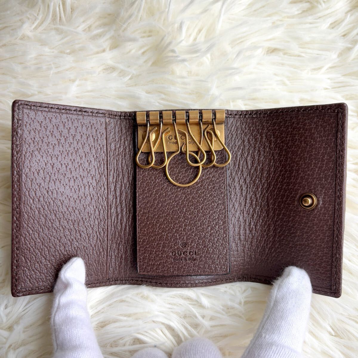 付属有 極美品 GUCCI 6連キーケース オフィディア シェリー 付属有 極美品 GUCCI 6連キーケース オフィディア シェリー