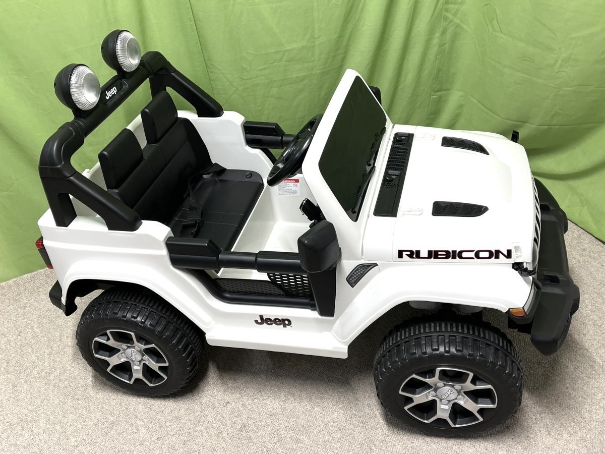 【J910】美品 JEEP Wrangler Rubicon ジープ ラングラー ルビコン 子供用 電動(dòng)乗用ラジコンカー 乗用玩具 ホワイト 鍵、充電器欠品