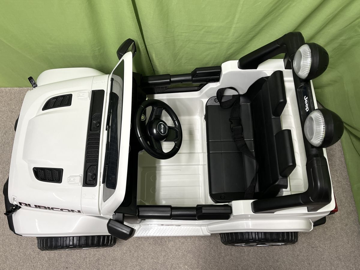 【J910】美品 JEEP Wrangler Rubicon ジープ ラングラー ルビコン 子供用 電動(dòng)乗用ラジコンカー 乗用玩具 ホワイト 鍵、充電器欠品