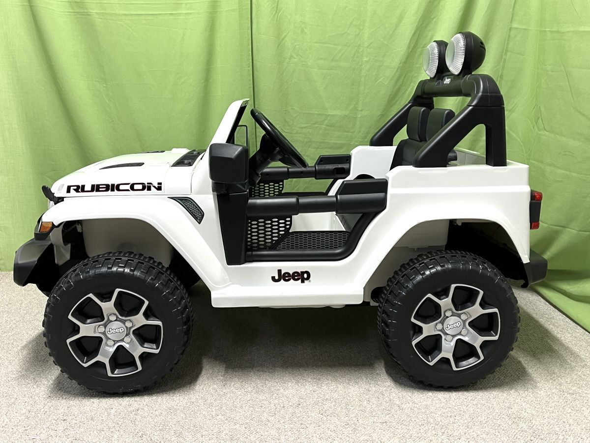 【J910】美品 JEEP Wrangler Rubicon ジープ ラングラー ルビコン 子供用 電動(dòng)乗用ラジコンカー 乗用玩具 ホワイト 鍵、充電器欠品