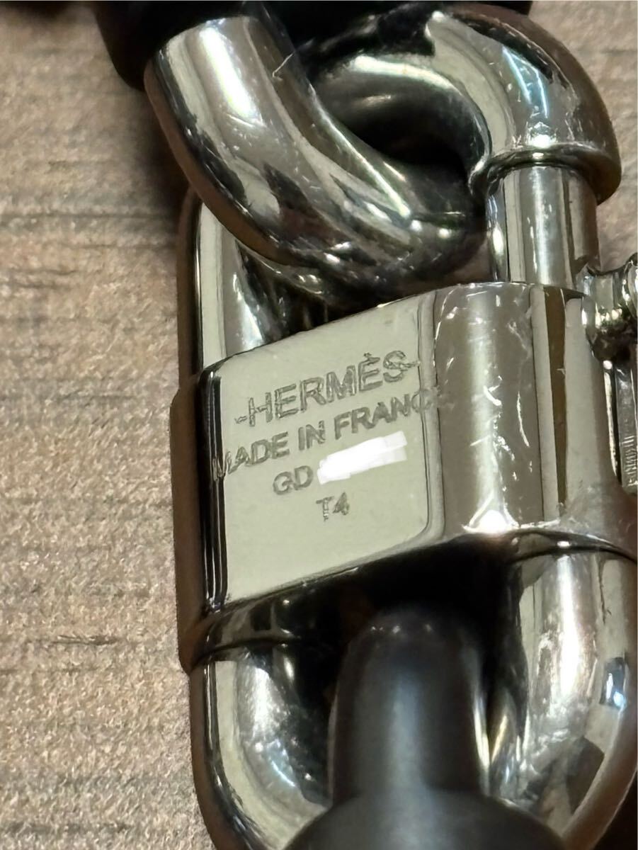 HERMES Chaine Maillon Bracelet ブラック×シルバー エルメス HERMES Chaine Maillon Bracelet ブラック×シルバー エルメス