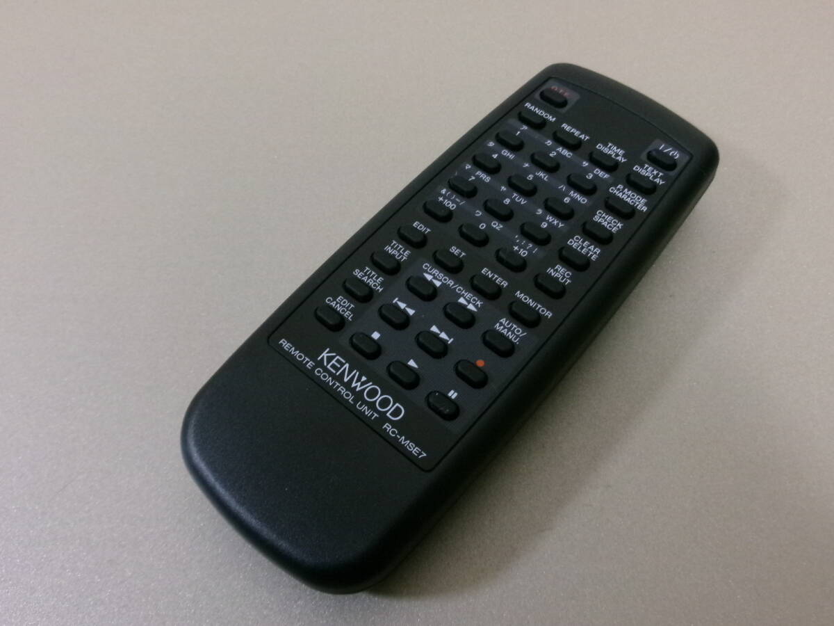 【貴重リモコン】KENWOOD MDプレイヤー用 RC-MSE7 赤外線確認済①