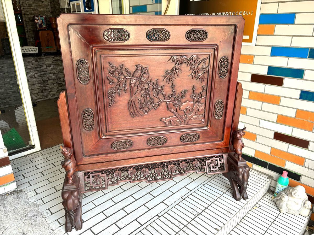中国美術 衝立 彫刻 屏風 木製 透かし彫り 詩彫 古美術 古道具 中国美術 衝立 彫刻 屏風 木製 透かし彫り 詩彫 古美術 古道具