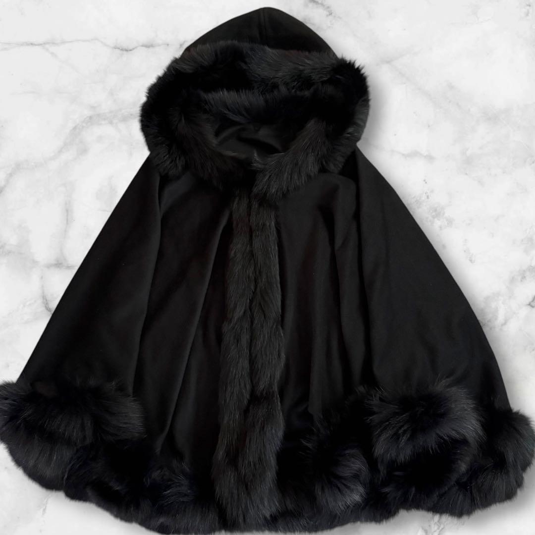 1円~☆ 美品 カシミヤ100% カシミア100% フォックスファー 1円~☆ 美品 カシミヤ100% カシミア100% フォックスファー