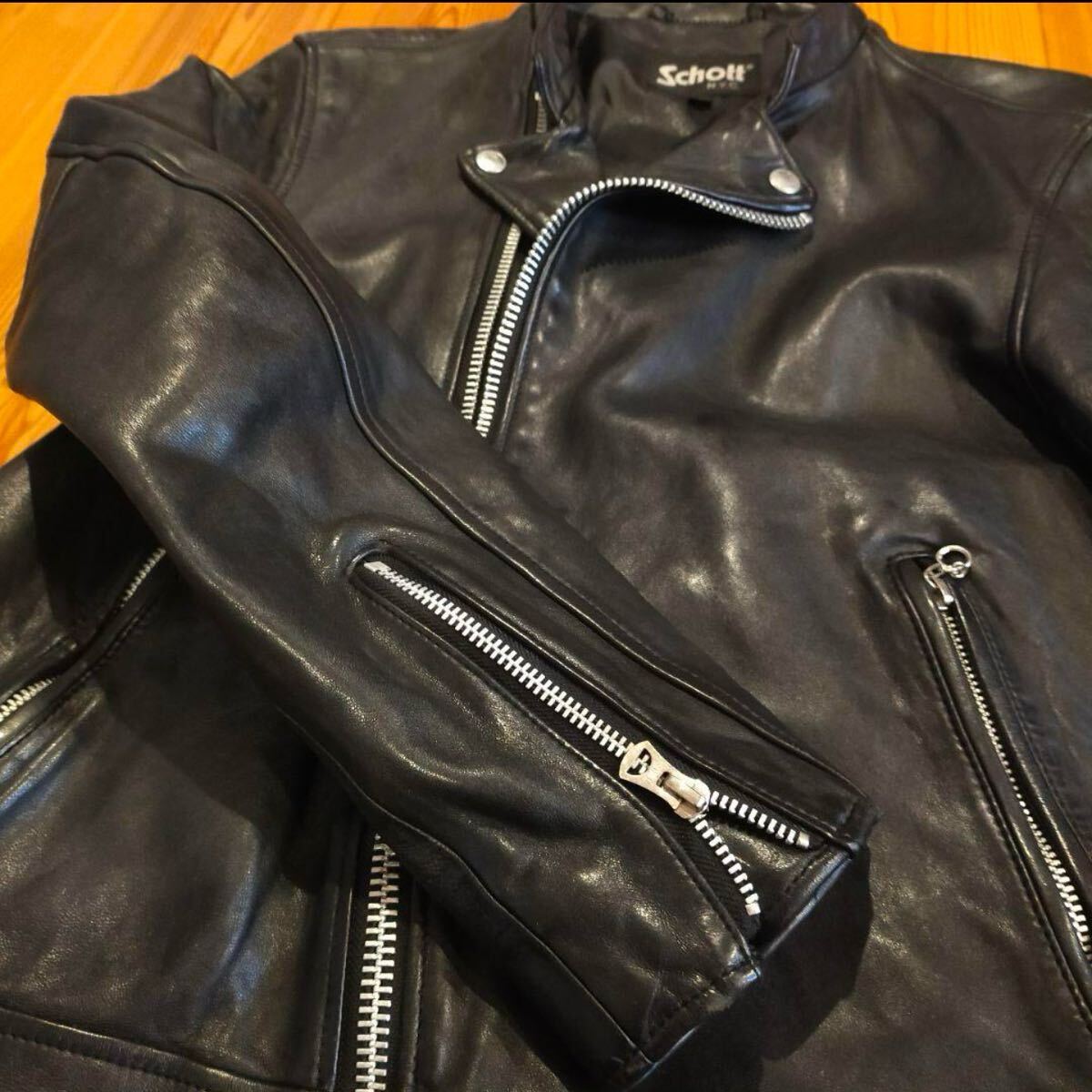 美品 schott ダブル ブレスト ライダース