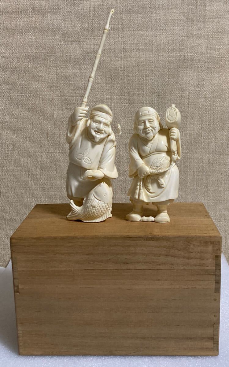 象牙風 極上天然素材 七福神彫刻 置物 インテリア オブジェ(東洋 象牙風 極上天然素材 七福神彫刻 置物 インテリア オブジェ(東洋