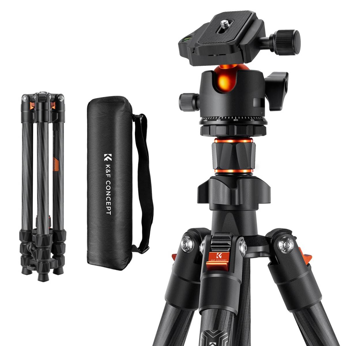 【新著商品】超軽量 コンパクト 4段 162cm カメラ三腳 360度回転 カーボン マクロ撮影 収納バーグ付き 三腳 1/4"ネ