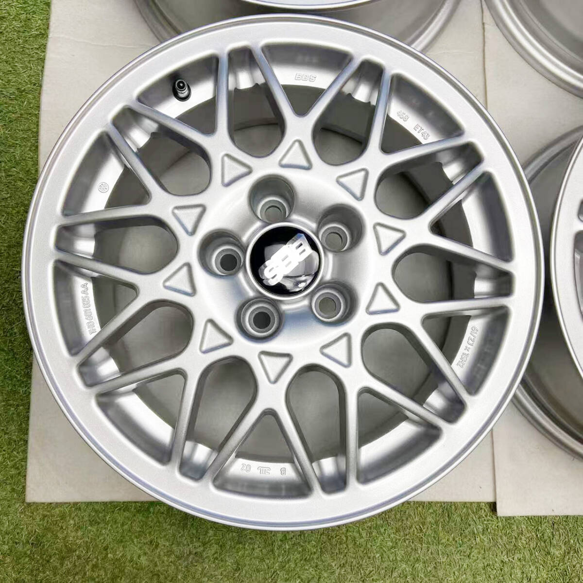 [0758] б/у прекрасный товар *15 дюймовый 6.5J BBS 458 Volkswagen оригинальный 6.5J×15H2 ET43 PCD100 5 дыра диаметр втулки 56 б/у 4шт.