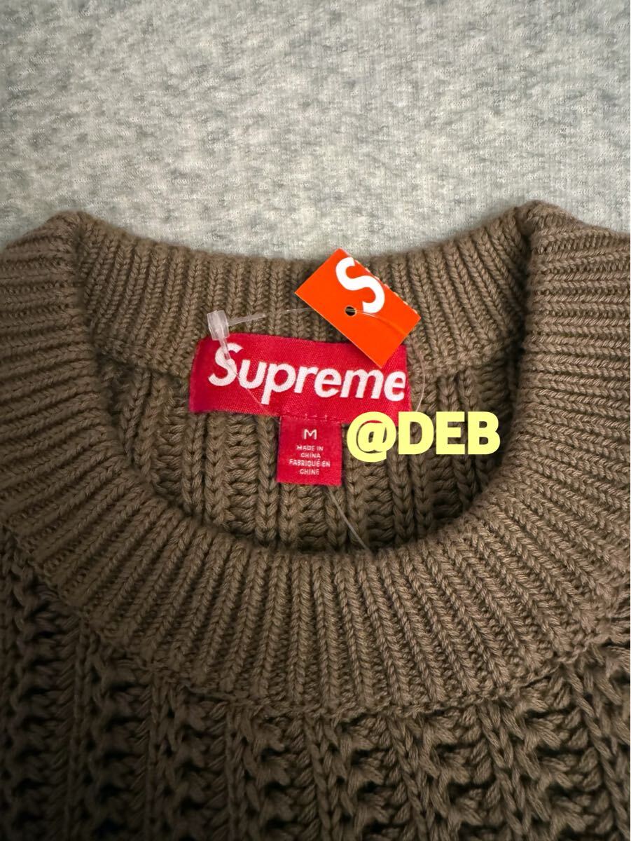 Supreme Loose Gauge Stripe Small Box Sweater Khaki Mサイズ Supreme Loose Gauge Stripe Small Box Sweater Khaki Mサイズ