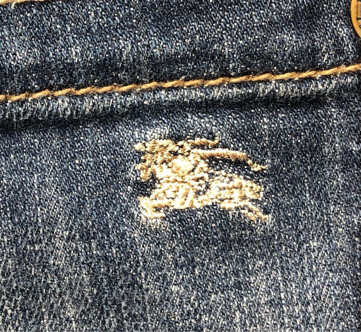 Burberry バーバリー BLUE LABEL ブルーラベル デニムパンツ ジーンズ W24 裾裏 チェック_画像5