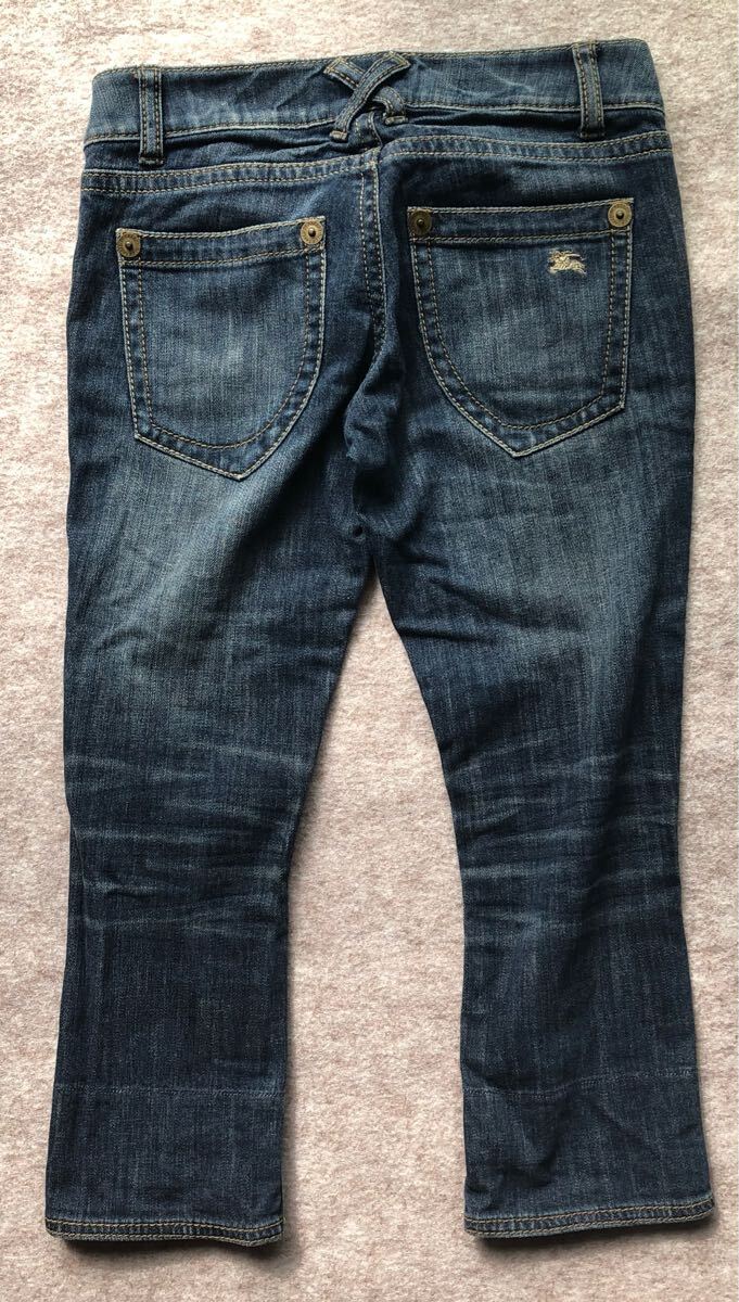 Burberry バーバリー BLUE LABEL ブルーラベル デニムパンツ ジーンズ W24 裾裏 チェック_画像2