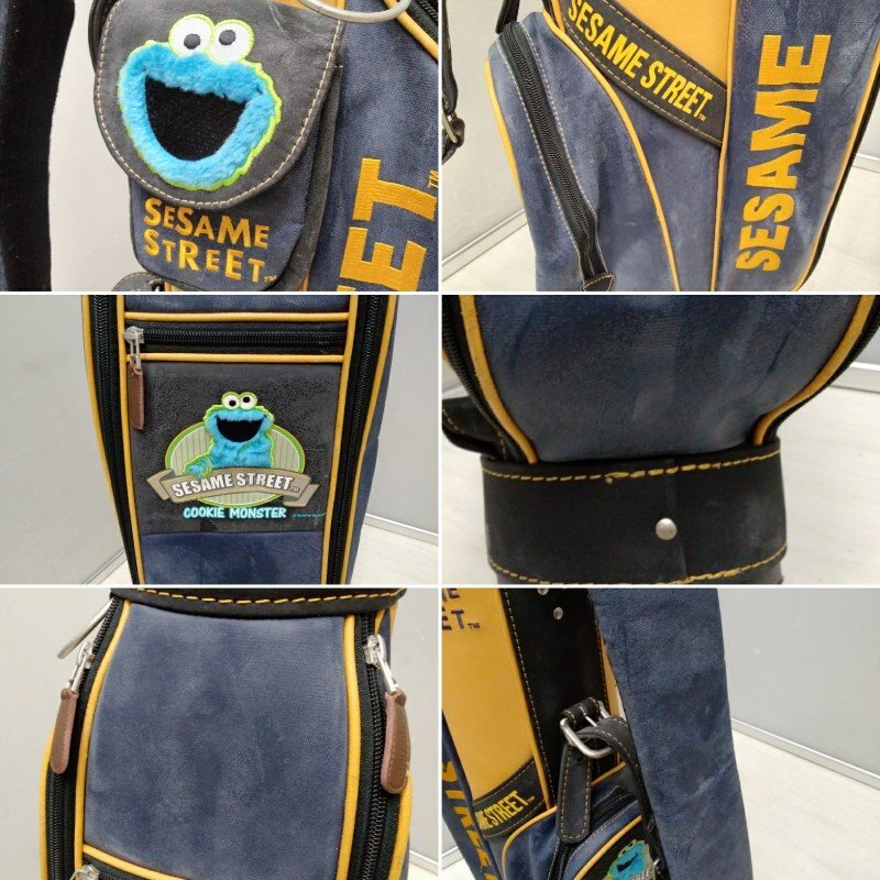 SESAME STREET セサミストリート クッキーモンスター キャディバッグ ショート用 ゴルフ バッグ ネイビー 紺色系