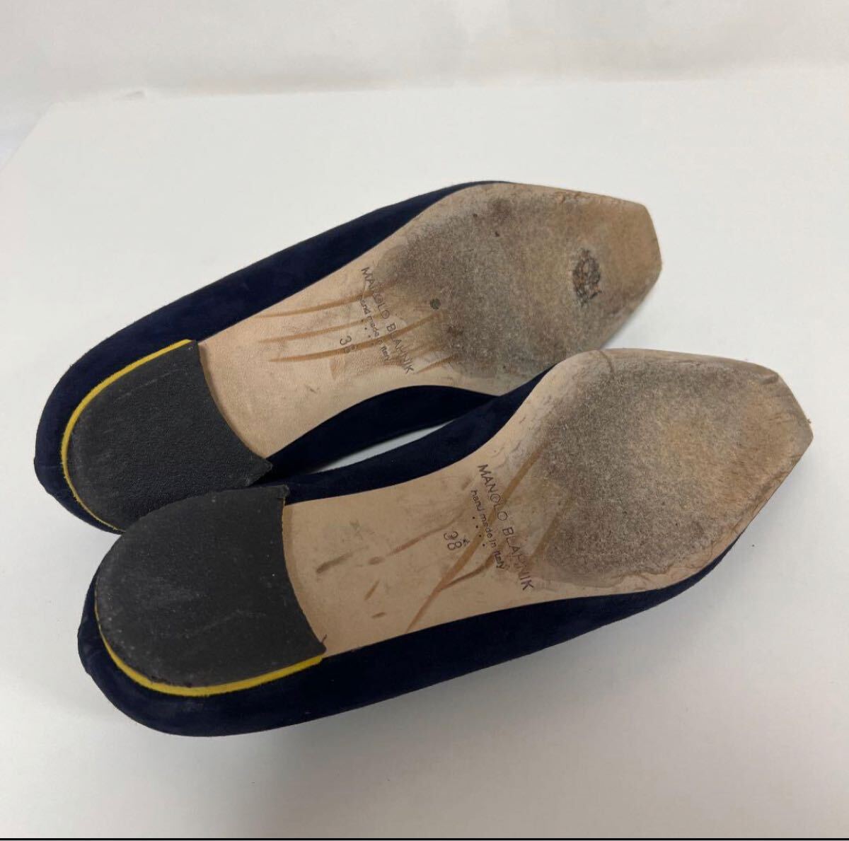 MANOLO BLAHNIK マノロブラニク ARTURA スエード ローファー 38 ネイビー 中古