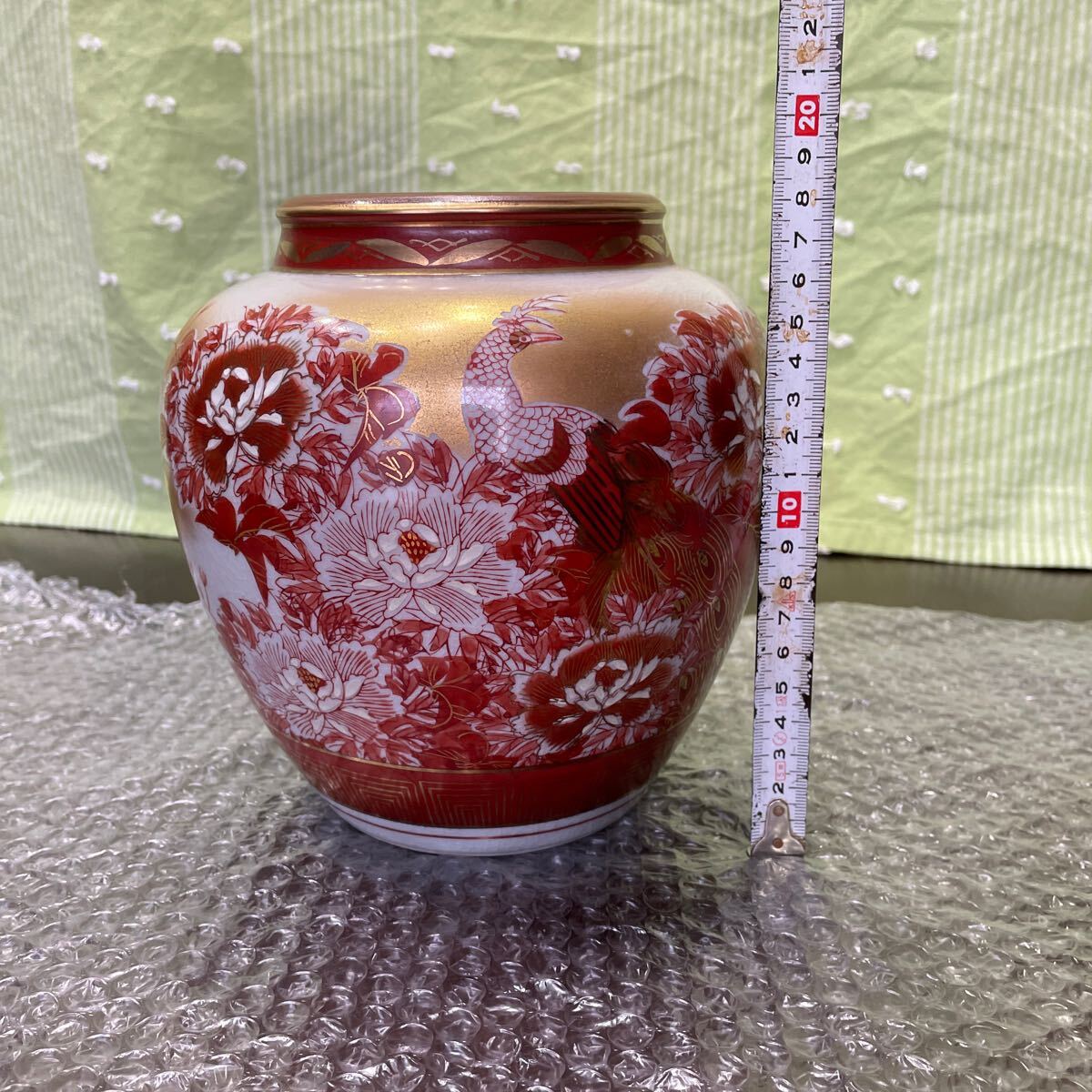 九谷焼 花器 壺 花瓶 置物 赤絵 金彩 花生(花器、壷)|売買され 九谷焼 花器 壺 花瓶 置物 赤絵 金彩 花生(花器、壷)|売買され