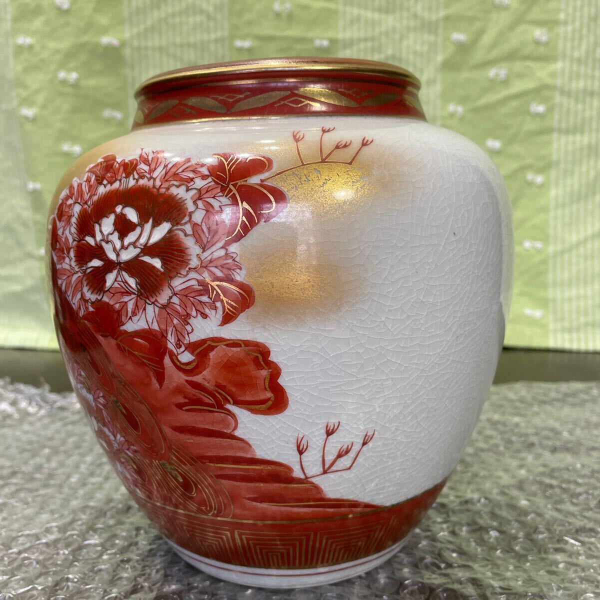 九谷焼 花器 壺 花瓶 置物 赤絵 金彩 花生(花器、壷)|売買され 九谷焼 花器 壺 花瓶 置物 赤絵 金彩 花生(花器、壷)|売買され
