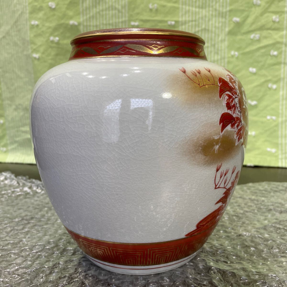 九谷焼 花器 壺 花瓶 置物 赤絵 金彩 花生(花器、壷)|売買され 九谷焼 花器 壺 花瓶 置物 赤絵 金彩 花生(花器、壷)|売買され