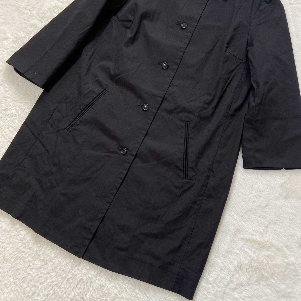 4621 ー大特価ー 良品★ 【ルスーク】 Le souk レディース スプリングジャケット トレンチコート （S） ブラック フランドル 黒 LOT46