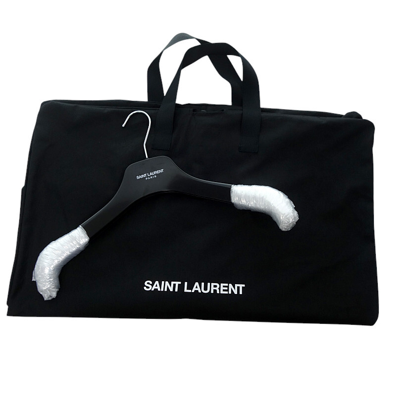【特別価格】SAINT LAURENT PARIS 23年制 イヴカラーシャツ シルクシャツ ポルカドット ブラック サイズ メンズ38