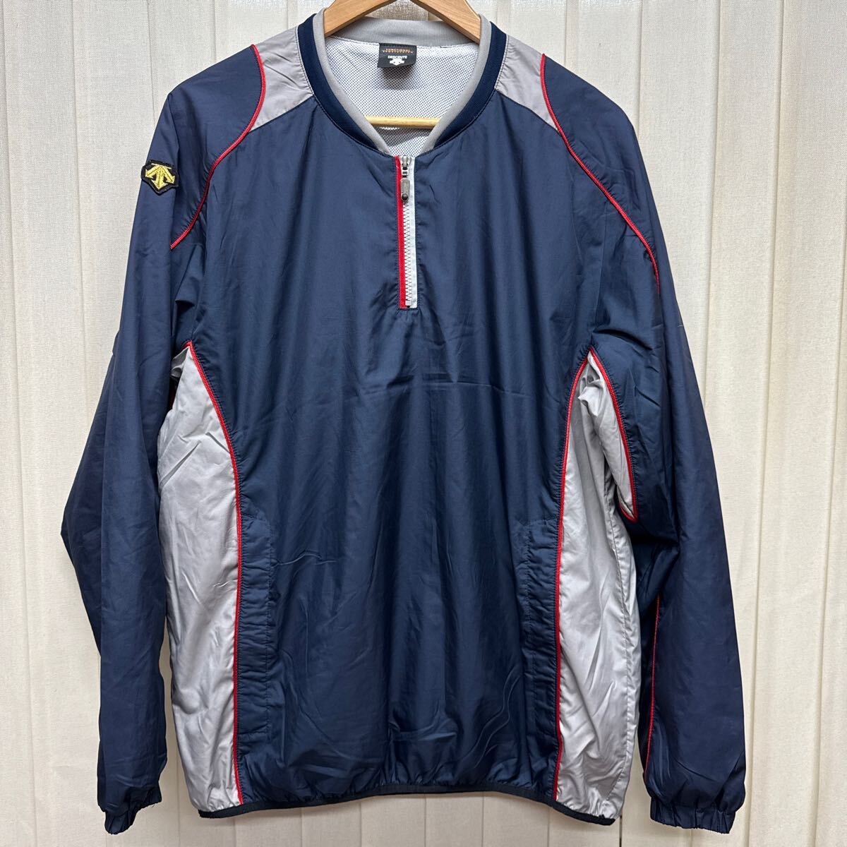 デサント DESCENTE 野球 ウィンドシャツ ネイビー メンズ サイズO ハーフジップ プルオーバー 長(zhǎng)袖 DOR-A5642 アンダーシャツ