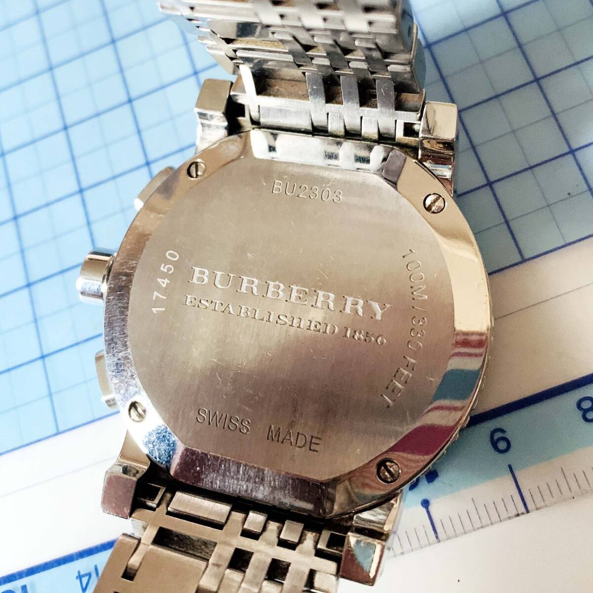 【保存版】 美品 BURBERRY バーバリー クロノグラフ デイト メンズ 腕時計 バーバリー