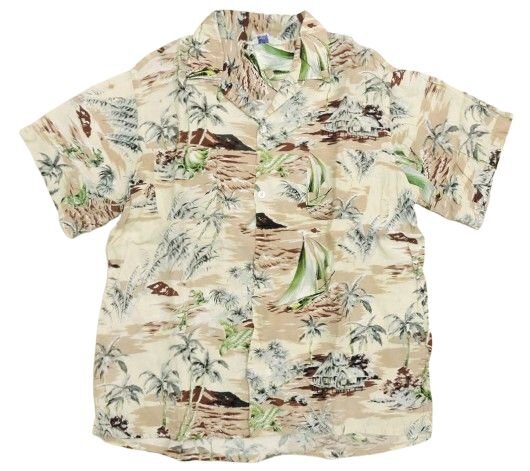 アロハシャツ ALOHA SHIRTS 襟芯入り ハンドスクリーン サイズL アロハシャツ ALOHA SHIRTS 襟芯入り ハンドスクリーン サイズL