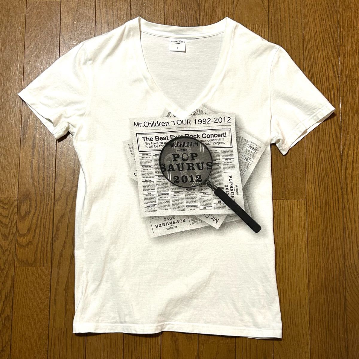 タイトLサイズ！Mr.Children ミスチルPOPSAURUS ライブTシャツ 2012要サイズ状態確認！ Tシャツ 半袖 ホワイト