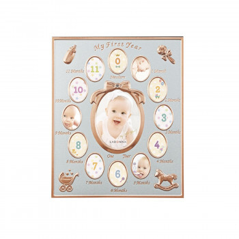 ラドンナ フォトフレーム 寫真立て 12ヶ月ベビーフレーム 成長(zhǎng)記録 ピンクゴールド MB84-130-PGD /a