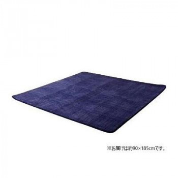 ホットカーペット対応 サンゴマイヤー ラグカーペット 長方形 約90×185cm ネイビー 5705509 /a