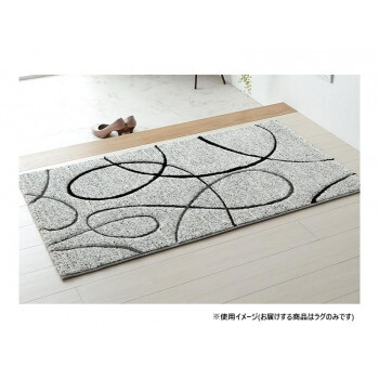 トルコ製 ウィルトン織カーペット ラグ リーフ柄 モダン アイボリー 約80×140cm 1321530140101 /a