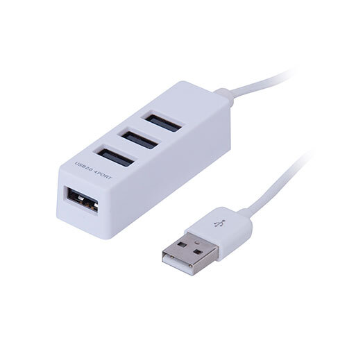 まとめ得 ナカバヤシ USB2.0 4ポートハブ 0.3m ホワイト UH-2404W x [2個] /l