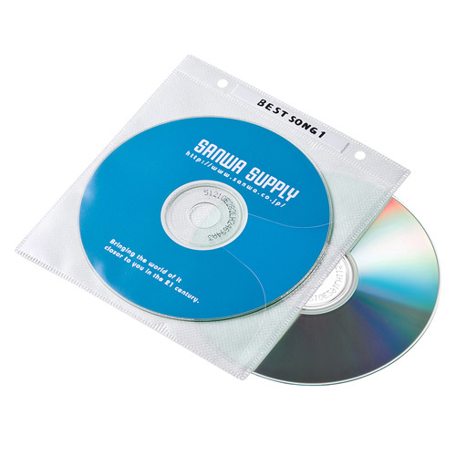 まとめ得 サンワサプライ DVD・CD不織布ケース(リング穴付・ホワイト) FCD-FR100WN x [3個] /l