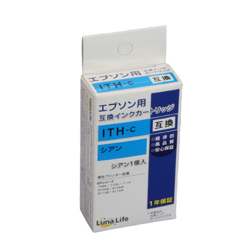 まとめ得 ワールドビジネスサプライ Luna Life エプソン用 互換インクカートリッジ ITH-C シアン LNEPITH-C x [3個] /l