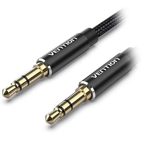 まとめ得 VENTION 3.5mm Male to Male オーディオケーブル コットン編み アルミニウム合金 5m ブラック BA-4506 x [3個] /l