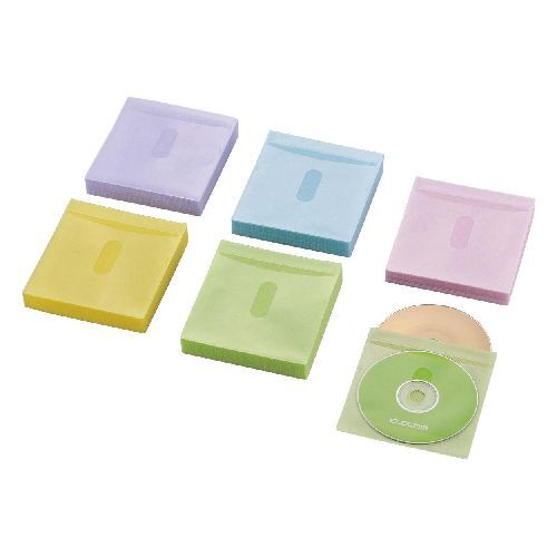 エレコム Blu-ray・CD・DVD対応不織布ケース タイトルカード 240枚 120枚(両面収納) アソートカラー CCD-NIWB240ASO /l