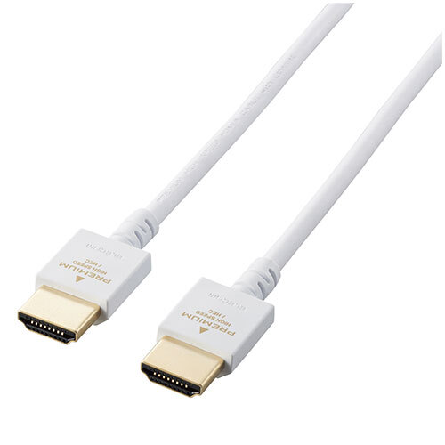 エレコム HDMIケーブル 2m プレミアム やわらか インテリア ホワイト DH-HDP14EY20WHX5 /l
