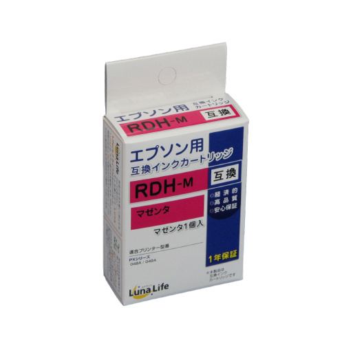 まとめ得 ワールドビジネスサプライ Luna Life エプソン用 互換インクカートリッジ RDH-M マゼンタ LNEPRDH-M x [4個] /l