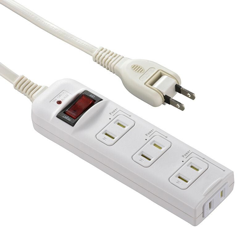 OHM 発煙ガードスイッチ付タップ 4個口 3m HS-T43HJ3-W /a