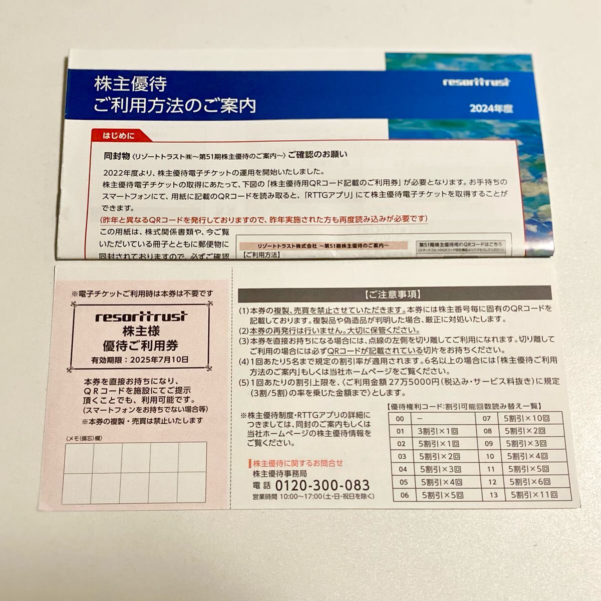 リゾートトラスト　株主優待 ３割引券　1枚　女性名義　匿名配送　送料無料 最新リゾートトラスト株主優待３割引券３枚（男性名義２枚女性名義