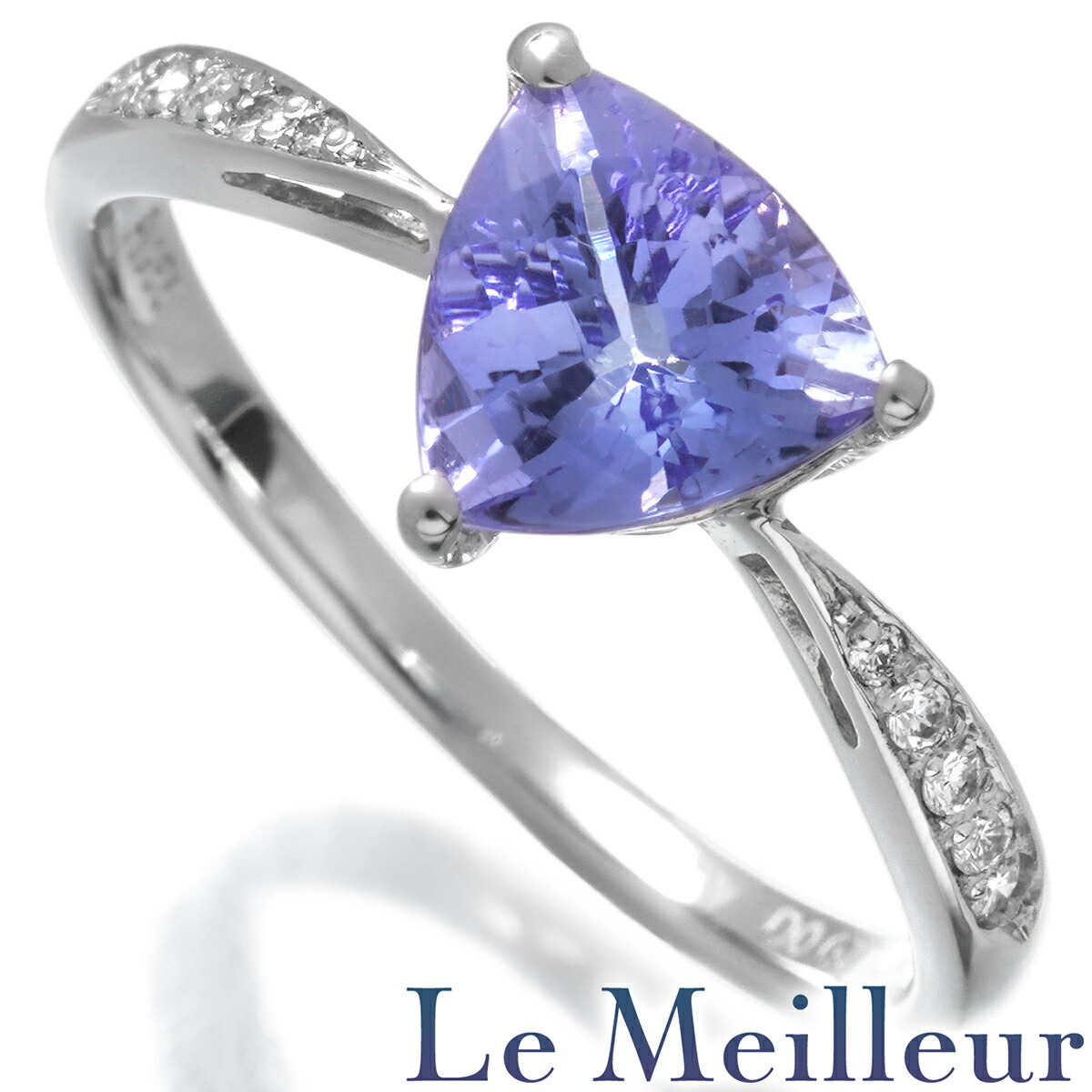 リング 指輪 タンザナイト 1.0ct ダイヤモンド Pt950 13號 中古 プレラブド 返品OK