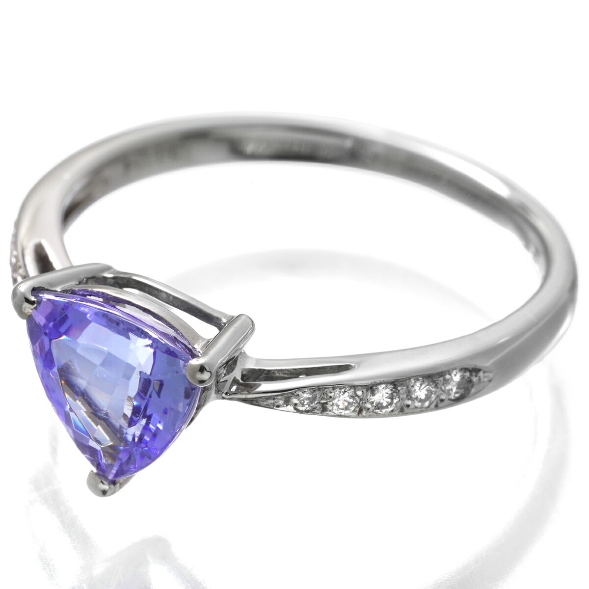 リング 指輪 タンザナイト 1.0ct ダイヤモンド Pt950 13號 中古 プレラブド 返品OK