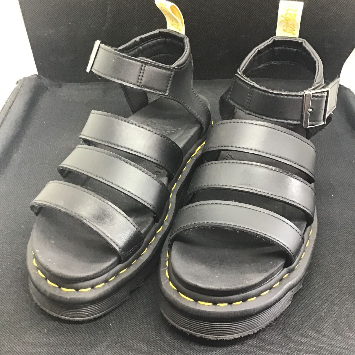 DR.MARTENS Dr. Martens женский VEGAN BLAIREb редкость ремешок сандалии черный UK6 25cm степень 