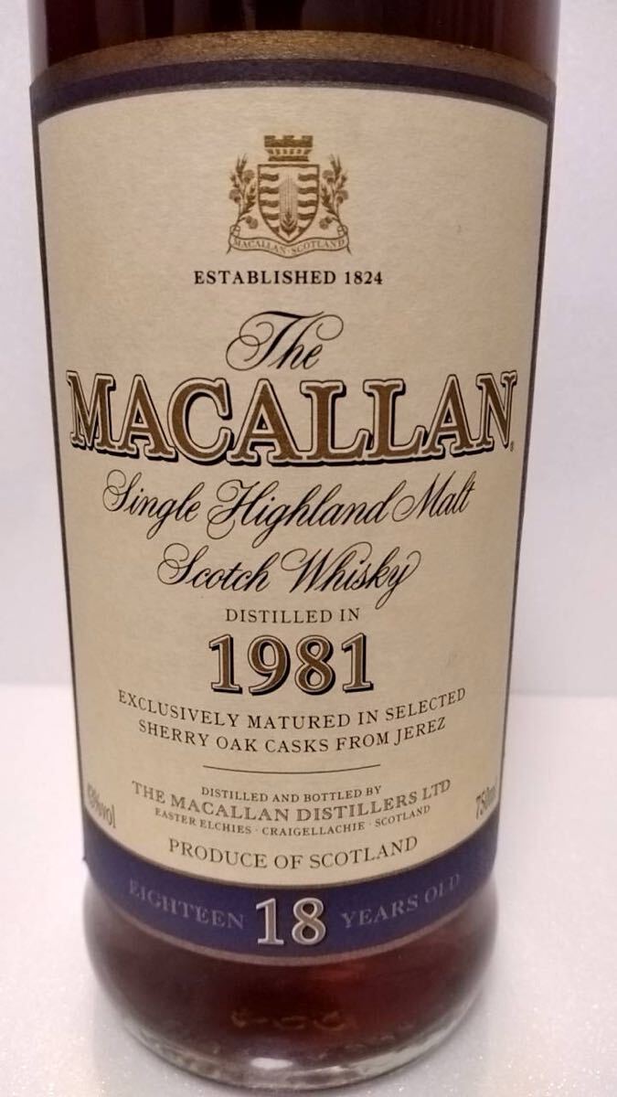 ☆マッカラン 18年 1981 ☆750ml ☆43% ☆ウイスキー ☆古酒 ☆マッカラン 18年 1981 ☆750ml ☆43% ☆ウイスキー ☆古酒