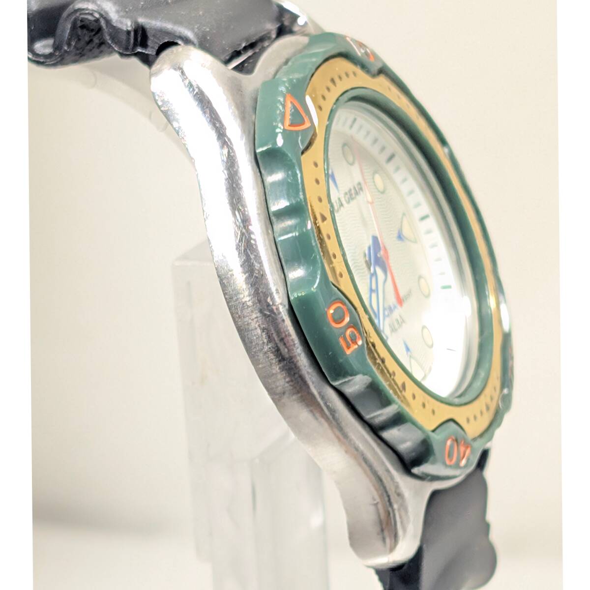 セイコー ALBA　AQUA GEAR　メンズ 電池ベルト交換済み稼働品 B-95