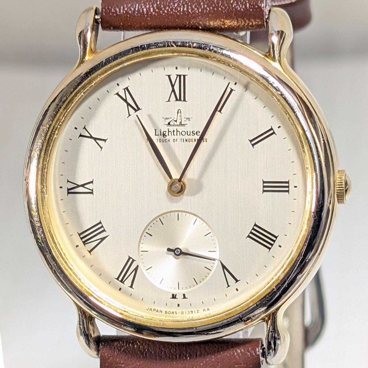 シチズン Lighthouse スモールセコンド メンズ 電池交ベルト換済み稼働品 C-98_画像2