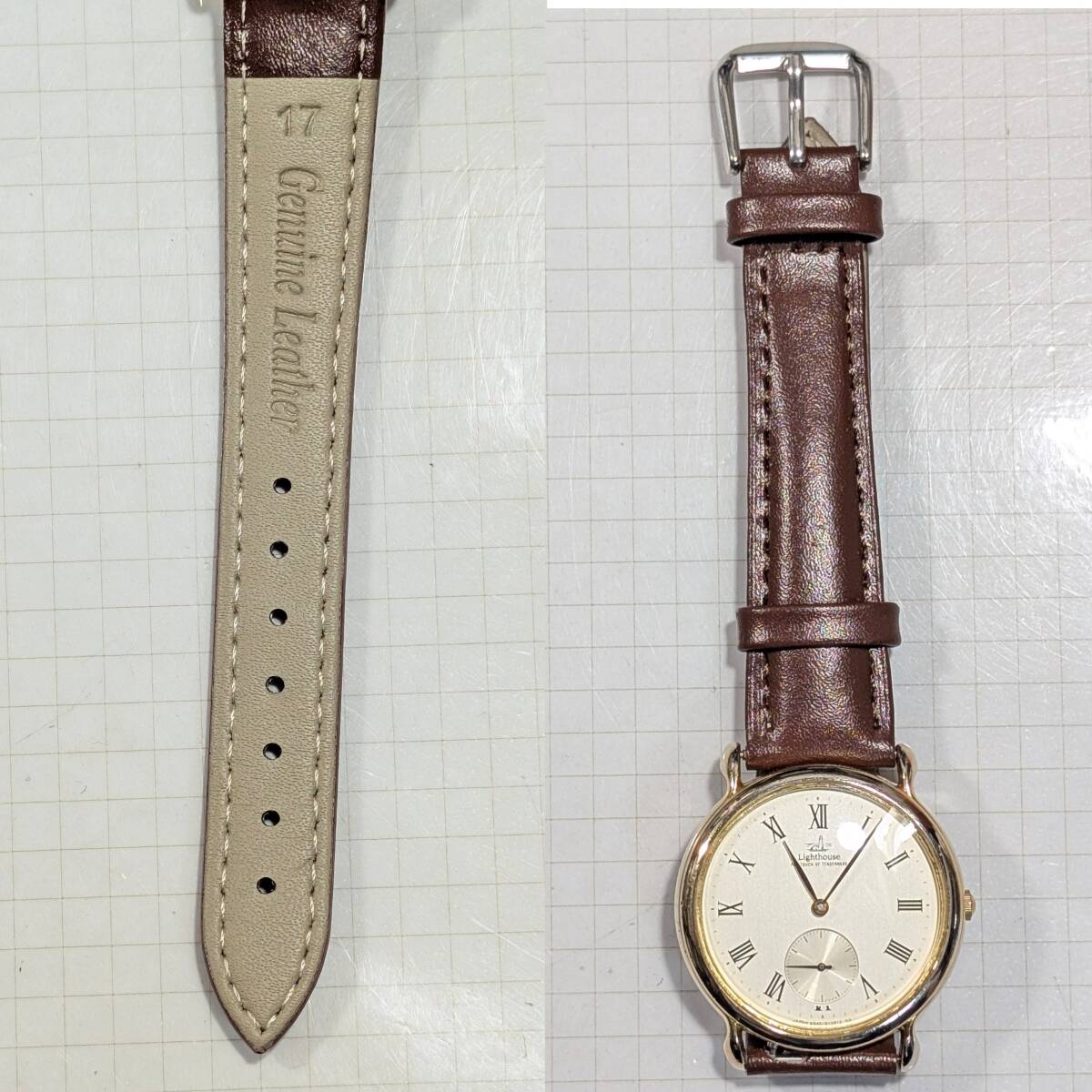 シチズン Lighthouse スモールセコンド メンズ 電池交ベルト換済み稼働品 C-98_画像9